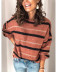 stitching metal striped loose pullover sweater  NSBTY62697