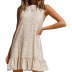 summer fresh floral sleeveless short ruffled dress NSHHF62716