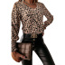 fall winter long-sleeved V-neck hot style cuffs polka dot shirt NSHHF62729