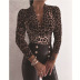 autumn and winter sexy long-sleeved V-neck leopard print shirt NSHHF62743