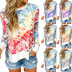 autumn and winter tie-dye printing gradient round neck long-sleeved t-shirt NSHHF62745