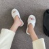 soft leather open-toed cross-strap flat sandals NSHU62773
