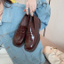 Square toe small leather new style shoes NSHU62806