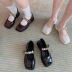 small leather autumn rhinestone platform square toe shoes NSHU62811
