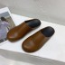 retro leather plain color slipper NSHU62847