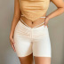 solid color pleated lace-up shorts NSRUI62882