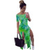 Single-Shoulder Loose Slit Long Dress NSWNY62895