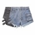 Small Pockets With Hollow Denim Shorts NSAC62904
