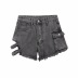 Small Pockets With Hollow Denim Shorts NSAC62904