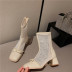 high-heeled mesh hollow boots NSCA62931