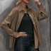 Solid Color Long Sleeve Lapel Cardigan Shirt NSYID63785