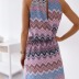 half high neck sleeveless elastic waist printed short dress  NSYD62963