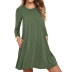 solid Color Long-Sleeved Pocket Dress NSYKD62968