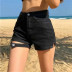 summer loose straight high waist new denim shorts NSAC62991