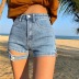 summer loose straight high waist new denim shorts NSAC62991