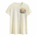 sunset Rhapsody print short-sleeved loose bottom T-shirt NSAC63127