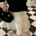 falda corta fruncida de capa blanca de moda NSAC63128
