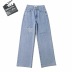 High Waist Hole Loose Wide Leg Washed Retro Straight Mopping Jeans NSAC63134