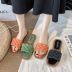 Zapatos nuevos de verano tejidos con punta cuadrada plana NSYSY63358