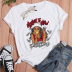 Creative cartoon character letter printing casual short-sleeved t-shirt NSOUY64316