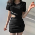 fashion new asymmetric sexy waist pleated hip skirt NSLQ63171
