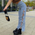 Summer New Fashion Split Butterfly Tie Jeans NSLQ63185