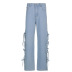 Summer New Fashion Split Butterfly Tie Jeans NSLQ63185