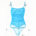 summer new one-piece solid color sexy halter mesh sling top NSFD63203