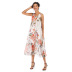 hot sale loose chiffon floral round neck vest suspender dress NSYYF63207