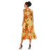 hot sale loose chiffon floral round neck vest suspender dress NSYYF63207