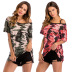 camouflage strapless sexy loose shoulder strap top NSYYF63209