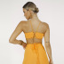wrapped chest open back lace solid color high slit skirt set NSHLJ63243