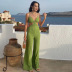 Solid Color Sling Chest-Wrapped High-Waisted Jumpsuit NSHLJ63251