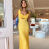 solid color hollow stitching sleeveless casual dress long dress NSHLJ63272