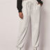 casual elastic lace solid color casual trousers NSLIH63298
