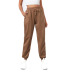 pantalones casuales de color sólido con encaje elástico casual NSLIH63298