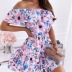 summer new style fashion strapless ruffled pleated printed dress NSYD63319