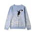 Contrasting color V-neck sweater NSHS63327