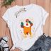 Creative cartoon rooster letter printing casual short-sleeved t-shirt NSOUY64309