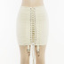 Falda tipo túnica rasgada con cordones en color liso NSSS60184