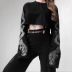 long-sleeved round neck printing loose and thin sweater  NSSS60201