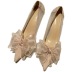 white pearl bow banquet high heels shoes NSCA60305