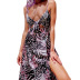 nuevo vestido irregular con cordones y estampado de leopardo NSHHF60327