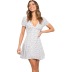 deep V short-sleeved slim printed dress NSYD60329