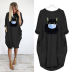 Long Sleeve Round Neck Cat Print Casual Dress NSJIN60645