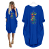 Long Sleeve Round Neck Pineapple Print Dress NSJIN60594