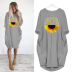 long-sleeved letter printing round neck casual mid-length dress NSJIN60593