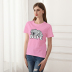 Summer cartoon elephant print round neck slim cotton T-shirt NSYAY63421