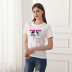Summer cartoon fashion giraffe print round neck slim cotton T-shirt NSYAY63425