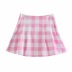pink plaid A-line skirt NSAC63452